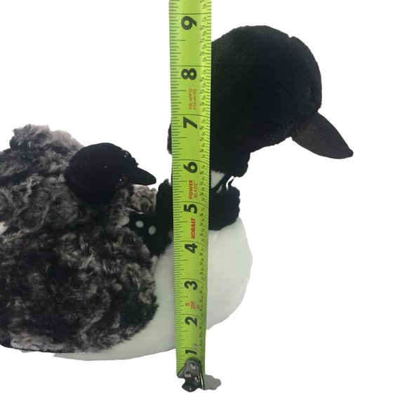 The Petting Zoo Plush Duck White with Black White Dots.  Small Duckling on Back. - Picture 9 of 11